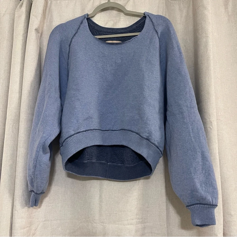 FREE PEOPLE We The Free - Midnight Pullover Blue Sweatshirt - Picture 2 of 5